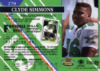 1993 Stadium Club - First Day Production/Issue #270 Clyde Simmons Back