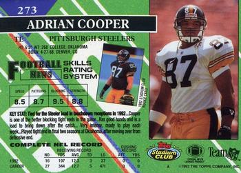 1993 Stadium Club - First Day Production/Issue #273 Adrian Cooper Back