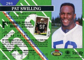 1993 Stadium Club - First Day Production/Issue #295 Pat Swilling Back