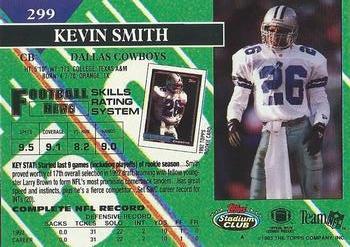 1993 Stadium Club - First Day Production/Issue #299 Kevin Smith Back