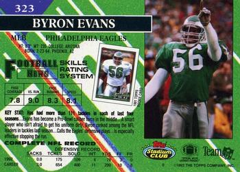1993 Stadium Club - First Day Production/Issue #323 Byron Evans Back