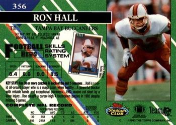 1993 Stadium Club - First Day Production/Issue #356 Ron Hall Back