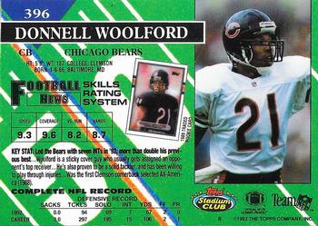 1993 Stadium Club - First Day Production/Issue #396 Donnell Woolford Back