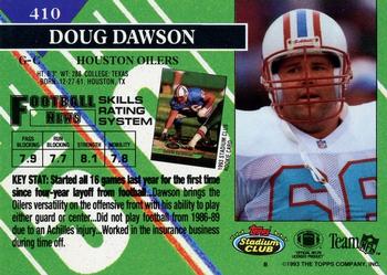 1993 Stadium Club - First Day Production/Issue #410 Doug Dawson Back