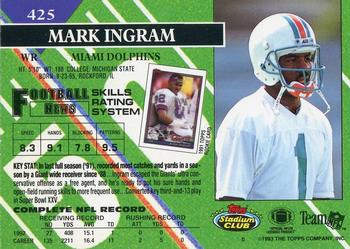 1993 Stadium Club - First Day Production/Issue #425 Mark Ingram Back