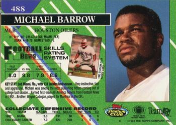 1993 Stadium Club - First Day Production/Issue #488 Micheal Barrow Back
