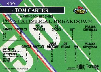 1993 Stadium Club - First Day Production/Issue #509 Tom Carter Back