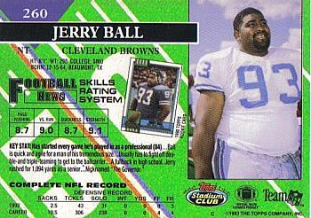 1993 Stadium Club - First Day Production/Issue #260 Jerry Ball Back