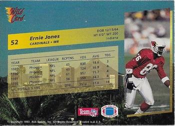 1993 Wild Card - 20 Stripe #52 Ernie Jones Back