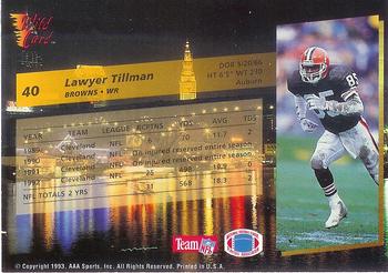 1993 Wild Card - 5 Stripe #40 Lawyer Tillman Back