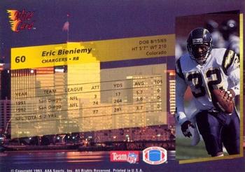 1993 Wild Card - 5 Stripe #60 Eric Bieniemy Back