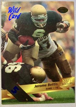 1993 Wild Card - 5 Stripe #159 Jerome Bettis Front