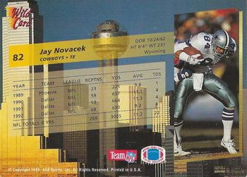 1993 Wild Card - 50 Stripe #82 Jay Novacek Back