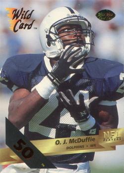 1993 Wild Card - 50 Stripe #88 O.J. McDuffie Front