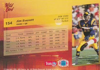 1993 Wild Card - 50 Stripe #154 Jim Everett Back