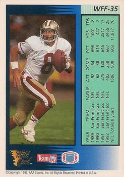 1993 Wild Card - Field Force Gold #WFF-35 Steve Young Back