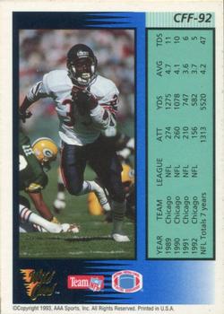 1993 Wild Card - Field Force Gold #CFF-92 Neal Anderson Back