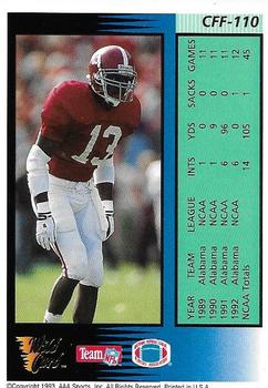 1993 Wild Card - Field Force Gold #CFF-110 George Teague Back
