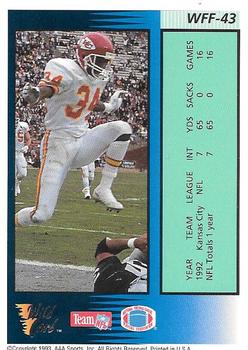 1993 Wild Card - Field Force Silver #WFF-43 Dale Carter Back