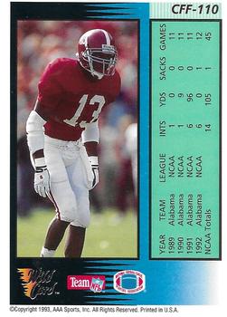 1993 Wild Card - Field Force Silver #CFF-110 George Teague Back