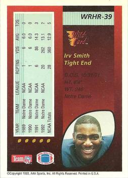 1993 Wild Card - Red Hot Rookies #WRHR-39 Irv Smith Back