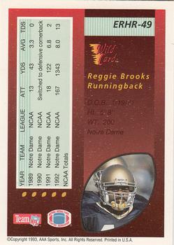 1993 Wild Card - Red Hot Rookies #ERHR-49 Reggie Brooks Back