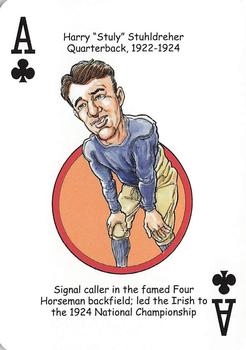 2009 Hero Decks Notre Dame Fighting Irish Football Heroes Playing Cards #A♣ Harry Stuhldreher Front