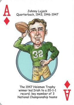 2009 Hero Decks Notre Dame Fighting Irish Football Heroes Playing Cards #A♦ Johnny Lujack Front