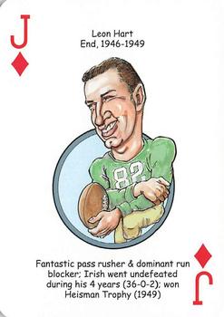 2009 Hero Decks Notre Dame Fighting Irish Football Heroes Playing Cards #J♦ Leon Hart Front