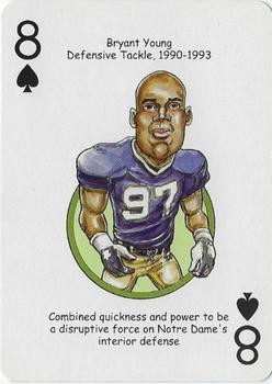 2009 Hero Decks Notre Dame Fighting Irish Football Heroes Playing Cards #8♠ Bryant Young Front