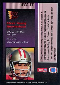 1993 Wild Card - Stat Smashers #WSS-55 Steve Young Back