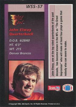 1993 Wild Card - Stat Smashers #WSS-57 John Elway Back