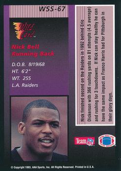 1993 Wild Card - Stat Smashers #WSS-67 Nick Bell Back