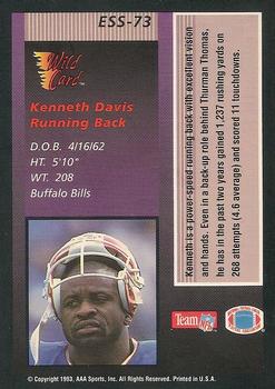 1993 Wild Card - Stat Smashers #ESS-73 Kenneth Davis Back