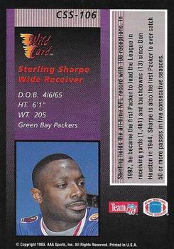 1993 Wild Card - Stat Smashers #CSS-106 Sterling Sharpe Back