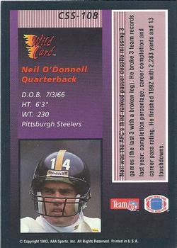 1993 Wild Card - Stat Smashers #CSS-108 Neil O'Donnell Back