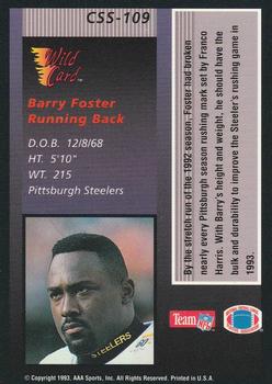 1993 Wild Card - Stat Smashers #CSS-109 Barry Foster Back