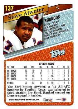 1993 Topps #137 Steve Atwater Back