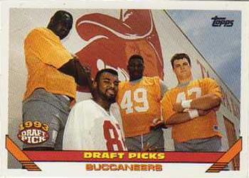 1993 Topps #230 Buccaneers Draft Picks (Eric Curry / Lamar Thomas / Demetrius DuBose / John Lynch) Front