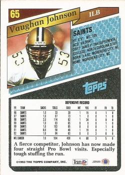 1993 Topps #65 Vaughan Johnson Back