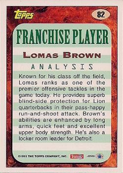 1993 Topps #82 Lomas Brown Back