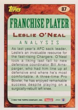 1993 Topps #87 Leslie O'Neal Back