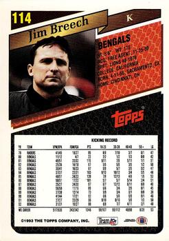 1993 Topps #114 Jim Breech Back