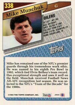 1993 Topps #338 Mike Munchak Back