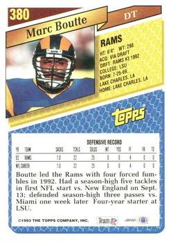 1993 Topps #380 Marc Boutte Back