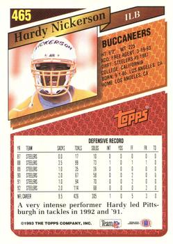 1993 Topps #465 Hardy Nickerson Back