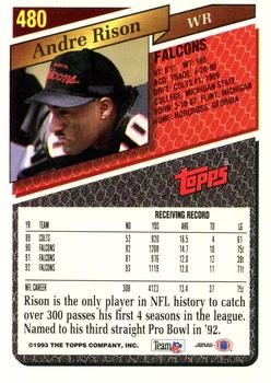 1993 Topps #480 Andre Rison Back