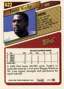 1993 Topps #622 Todd Kelly Back