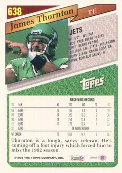1993 Topps #638 James Thornton Back