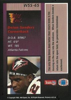 1993 Wild Card - Stat Smashers Gold #WSS-65 Deion Sanders Back